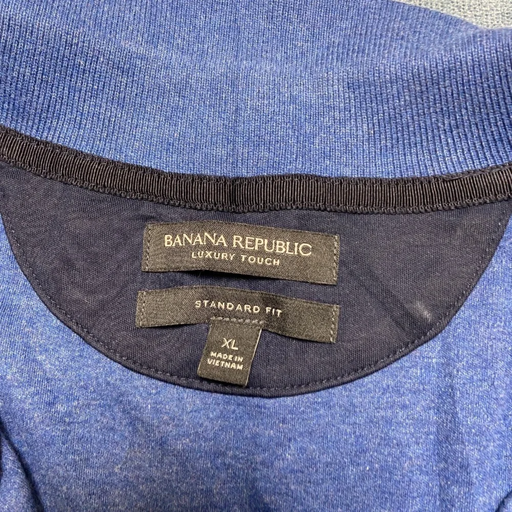 Banana Republic Luxury Touch Polo Shirt Mens XL Blue Standard Fit Golf Tennis